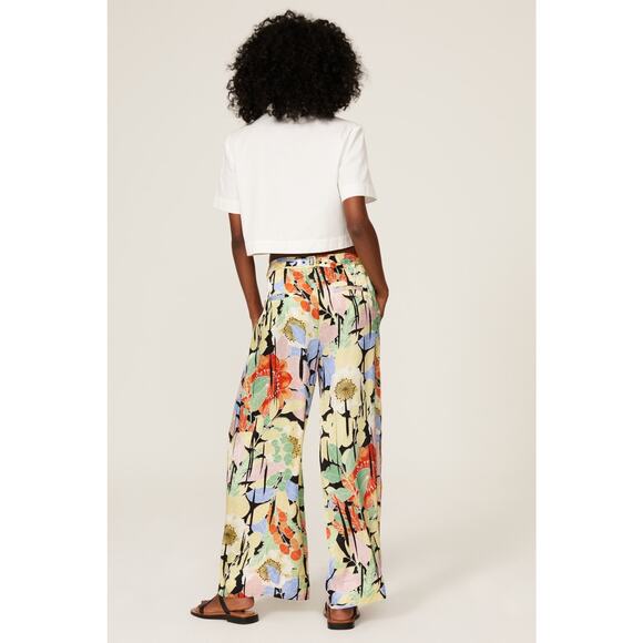 Equipment Multicolor Floral 100% Silk Ultra-flowy Lorin Wide Leg Trousers Size 2 - Picture 2 of 16